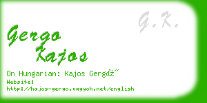 gergo kajos business card
